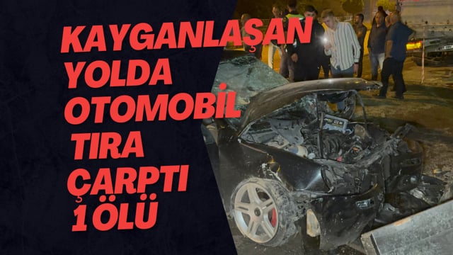 Kayganlaşan Yolda Otomobil Tıra Çarptı 1 Ölü