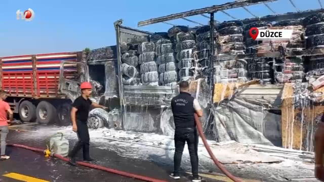 Bolu Dağı’nda Korkutan Kaza Tırlar Çarpıştı, Alevler Yükseldi