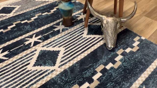 Vimeo video preview for Southwest Diamonds Blue Rug Collection - 1017259124