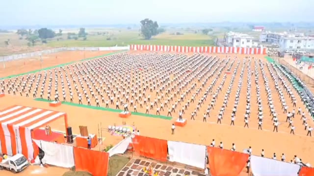 राष्ट्रीय स्वयं सेवक संघ शाखा टोली एकत्रीकरण में लगभग 3000 स्वयंसेवकों ने किया प्रतिभाग