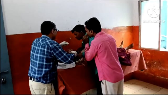 गंगा स्नान जाने के क्रम में बाइक दुर्घटना में भलूहार की महिला घायल।