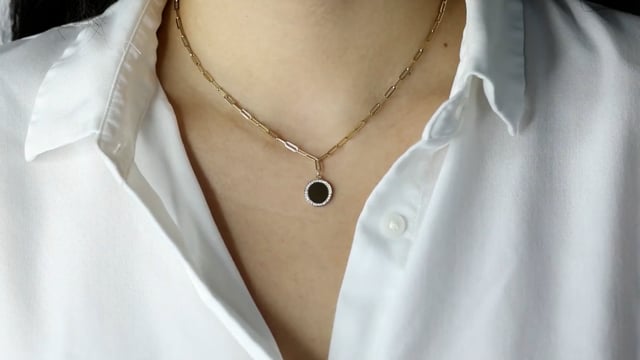 Paperclip Diamond Disk Pendant - Video