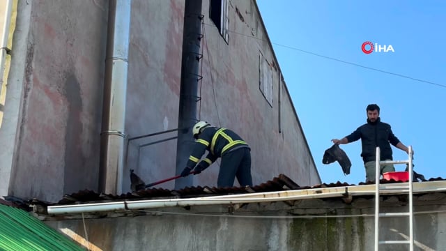  Kazan dairesinde çıkan yangın korkuttu