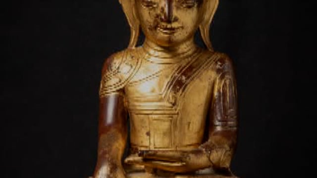 Antique wooden Burmese Shan Buddha from Burma (Myanmar)