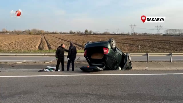 Kontrolden Çıkan Otomobil Takla Attı 1 Yaralı