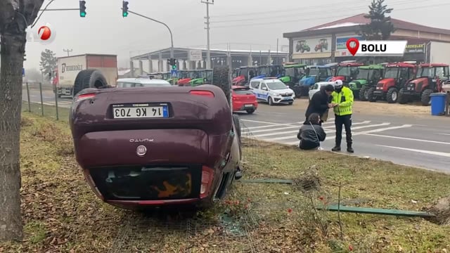 Otomobil Takla Attı, Burunları Bile Kanamadı