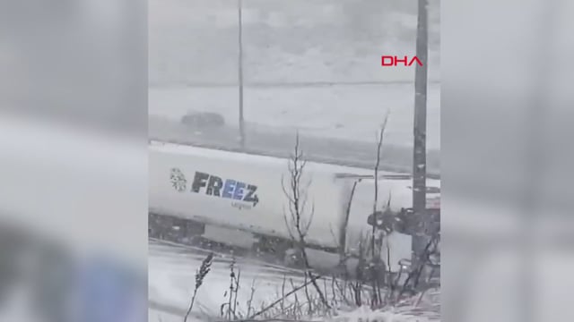 Anadolu Otoyolu'nun Gerede geçişinde kar yağışı