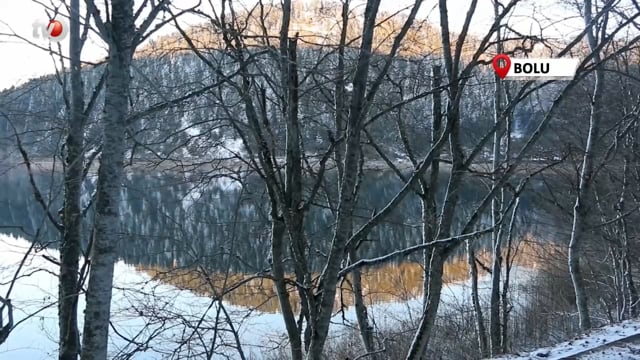 Abant Gölü’nün Kıyıları Buz Tuttu, Muhteşem Manzaralara Sahne Oldu