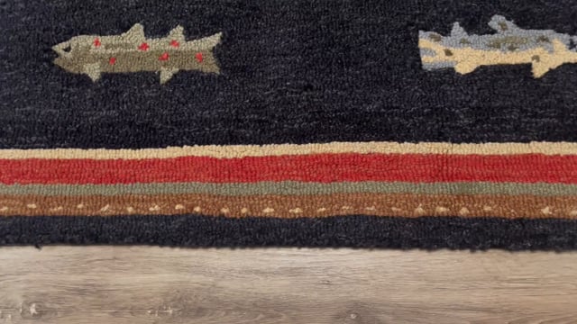 Vimeo video preview for River Fish Hooked Wool Rug Collection - 1044719626