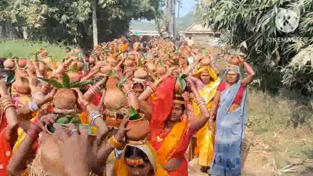 कासपुर गांव में मां पार्वती की प्राण प्रतिष्ठा को लेकर निकाली गई भव्य कलश शोभायात्रा।