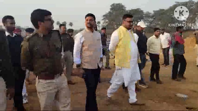 मुख्यमंत्री के प्रस्तावित दौरे को लेकर मंत्री  सह स्थानीय विधायक ने किया राजपुर गांव का दौरा।