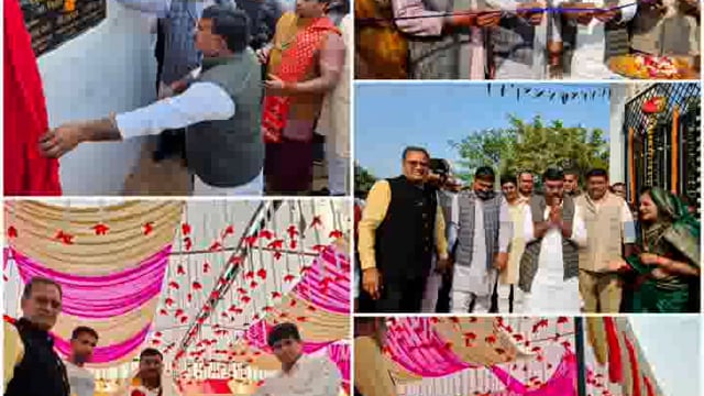 बाबागंज में माँ वैष्णो देवी नागेश्वर इण्टर मीडिएट कॉलेज बल्ला का उदघाटन करतेहुए जनसत्तादल मा०विधायक विनोदसरोज जी आदि लोग