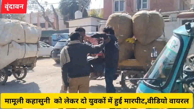 ( वृंदावन) मामूली कहासुनी को लेकर दो युवकों में हुई मारपीट, वीडियो वायरल