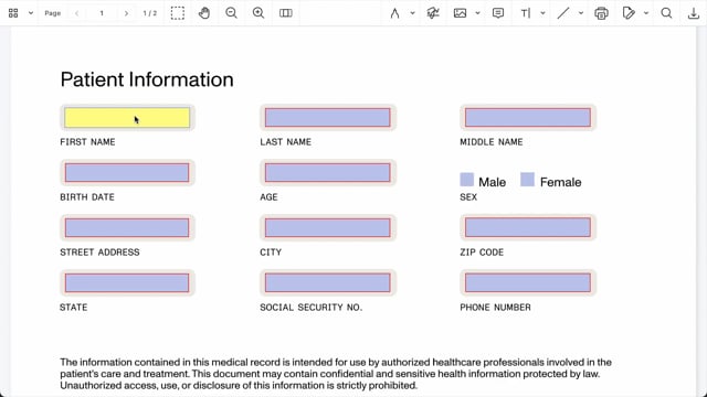Web UI showing a user filling out a form