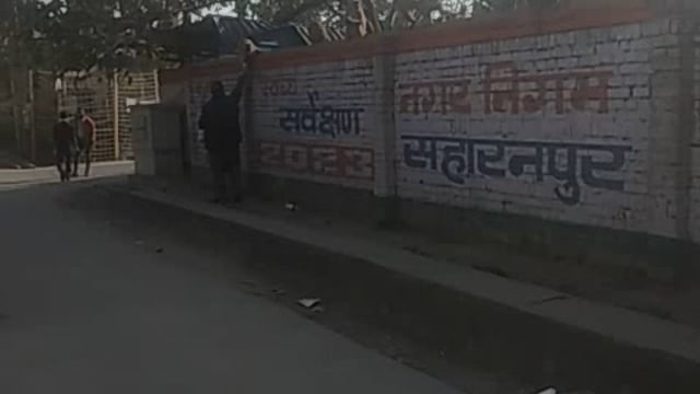 Saharanpur Shahar Mein Rajkumar Saini Samaj Sevi Ne bhukhe bandaron ko biscuit bantkar Unka Pet bharane Ka kam Kiya