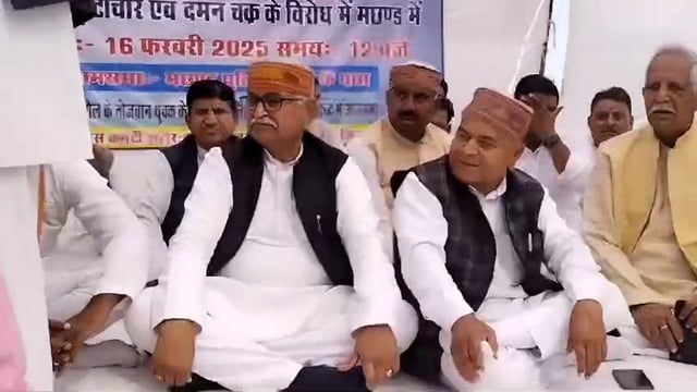 पूर्व नेता प्रतिपक्ष डॉ गोविंद सिंह के नेतृत्व में भिंड जिले की मछंड चौकी का किया घेराव एवं आम सभा को संबोधित किया