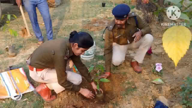 पुलिस सप्ताह दिवस पर परना डाबर थाना परिसर में किया गया पौधारोपण