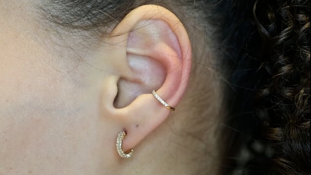 Pave Diamond Ear Cuff - Video