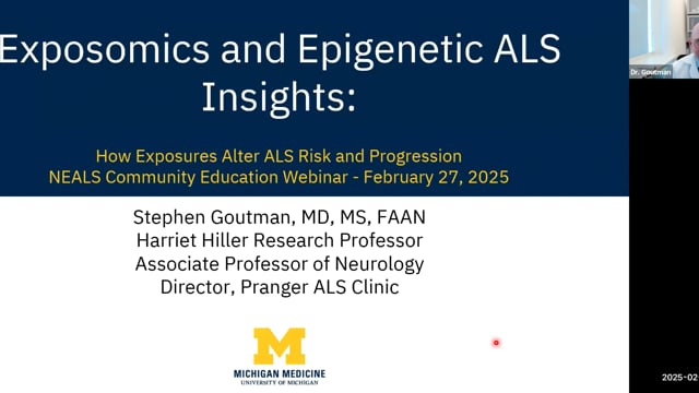 Exposomics and Epigenetic ALS insights: How exposures alter ALS risk and progression Screen Grab