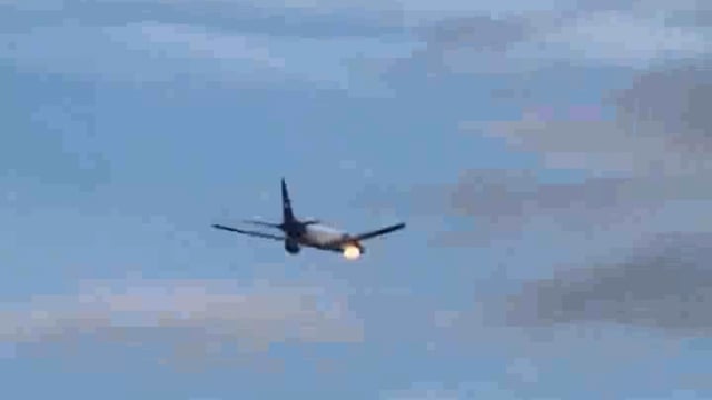 FedEx plane catches fire after bird strike #aeroplane