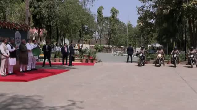 Prime Minister Narendra Modi flags off patrol bikes in Gir National Park, Gujarat#politics