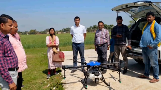 BANKA: ड्रोन टेक्नोलॉजी के माध्यम से उर्वरक एवं कीटनाशी का बीज गुणन प्रक्षेत्र में किया गया प्रयोग