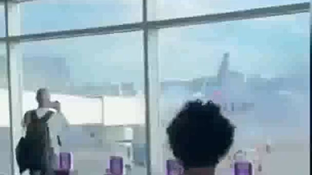 American Airlines plane catches fire in Denver, 6 hospitalized after emergency evacuation #fair