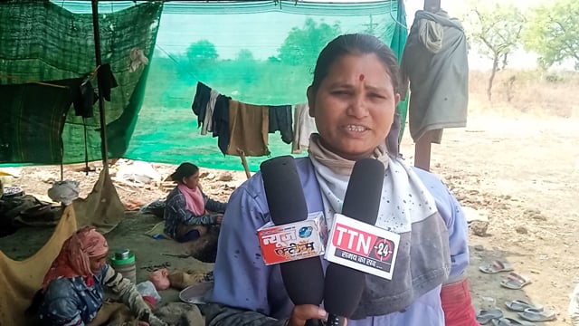 मंगरूळपीर तालुका माळशेलु येथे आदिवासी समाजातील महिला  बिबे  फोडण्याचे काम करीत आहे 