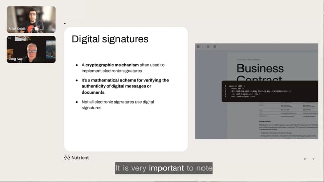 Enhancing security through digital signatures