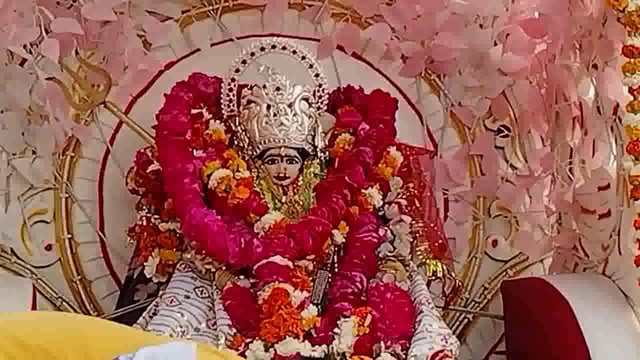राया: कस्बा राया में धूमधाम से निकली मां मां मनकामेश्वरी देवी की शोभायात्रा।