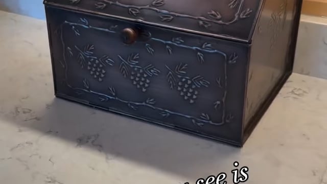 Pinecones Metal Breadbox | Black Forest Decor