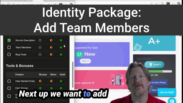 Identity Package Add Team Members