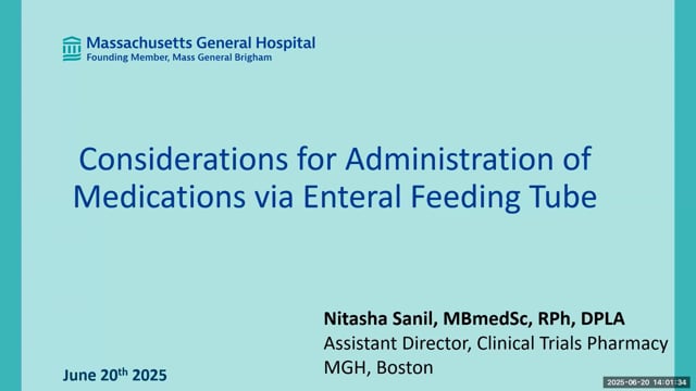 Considerations for Administration of Medications via Enteral Feeding Tube Screen Grab