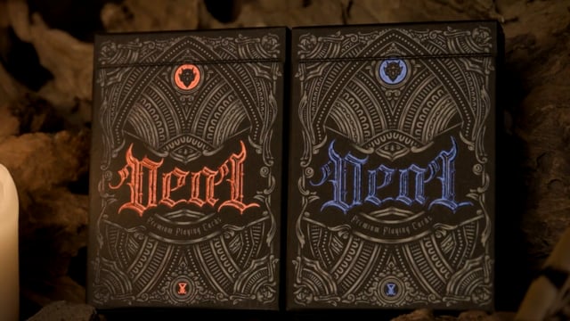 Video Deal with the Devil (Scarlet Red) UV Playing Cards by Darkside Playing Card Co (VT)