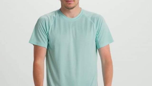 T-shirt de sport blanc homme à manches courtes 135 gr/m² protection UV - Nara