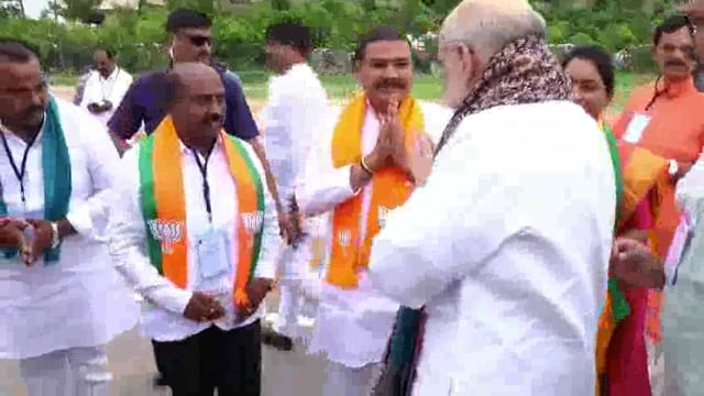 तेलगांना  निज़ामाबाद मैं गृहमंत्री अमित शाह 