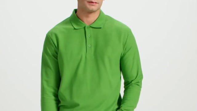 Polo publicitaire homme à manches longues avec côtes 220 gr/m² - Seto