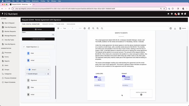 Electronic Signatures in Nutrient Workflow