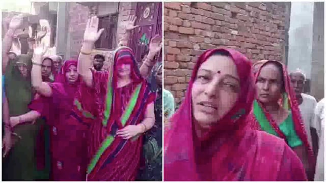 नाली का पानी ना बहने से नाराज़ महिलाओं ने किया प्रदर्शन 