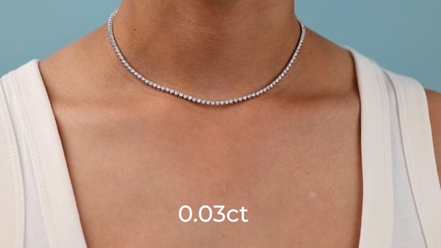 Defined Diamond Tennis Necklace - Video