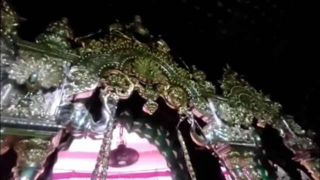 हरियाली तीज पर्व पर स्वर्ण रजत हिंडोले में विराजे ठाकुर बांके बिहारी जी ने भक्तों को दिए दर्शन।