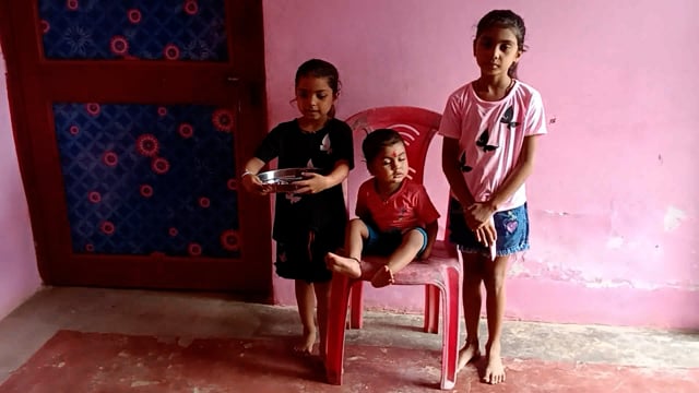 रक्षाबंधन पर्वपर बहिनभाई काअद्भुत अनुष्का लाडो नेअपने भाई कान्हा को बांधी राखी भाजपानेताअमरेन्द्रसिंह पिण्टूकोबांधीराखी