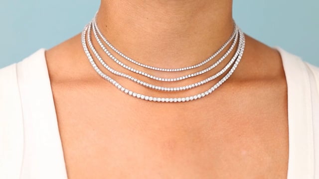 Diamond Tennis Necklace - Video