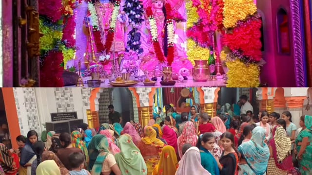 केशोपुर सठला स्थित ठाकुरद्वारे में कस्बा वासियों द्वारा कृष्ण भगवान की छठी सम्मिलित हुए सैकड़ों भक्त गाए मंगल गीत और भजन