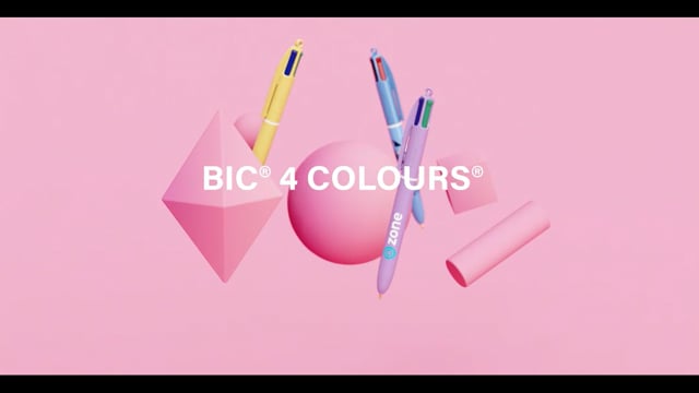 Stylo bille 4 couleurs publicitaire BIC® - 4 Couleurs Pastel