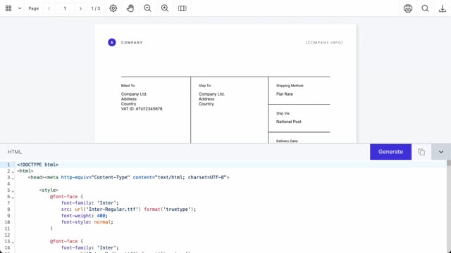 Generate from HTML with Document Engine