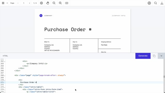 Merge data into a DOCX template