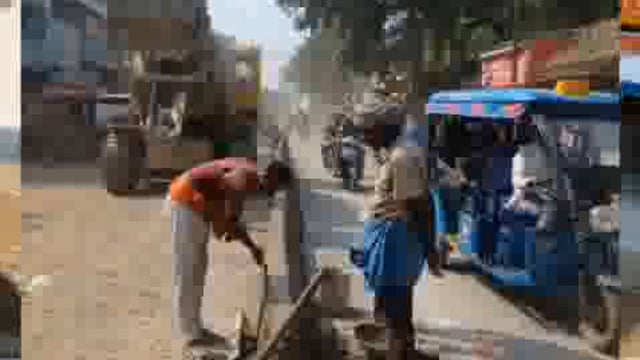 व्यस्त यातायात के समय हो रहे कार्य से परेशानी# Giridih