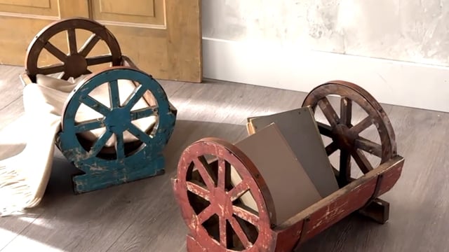 Vimeo video preview for Western Wagon Wheel Planters - 1128285788
