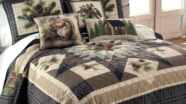 Vimeo video preview for Pinecone Star Quilt Bedding Collection - 1128286352